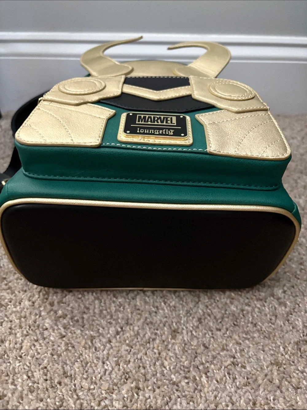 Loungefly Marvel Loki Mini Backpack in Gold, Green & Black